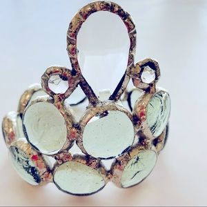 Silver Crystal Glass crown handmade